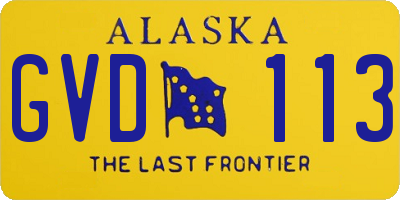 AK license plate GVD113