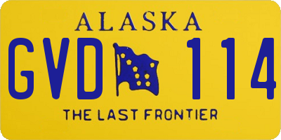 AK license plate GVD114
