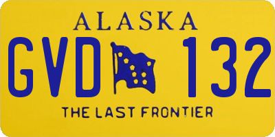 AK license plate GVD132