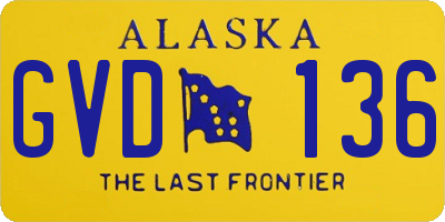 AK license plate GVD136