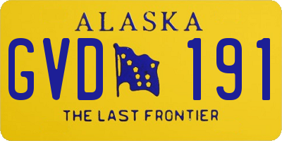 AK license plate GVD191