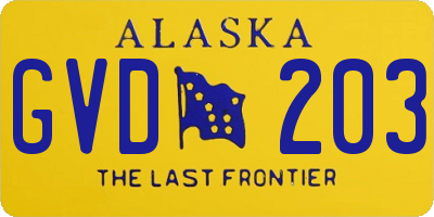 AK license plate GVD203