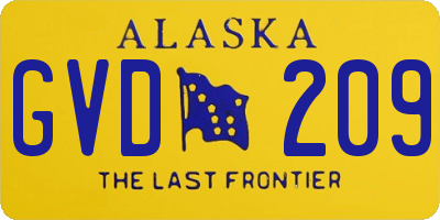 AK license plate GVD209