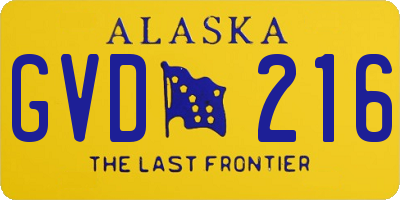 AK license plate GVD216