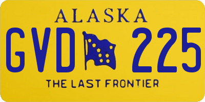 AK license plate GVD225