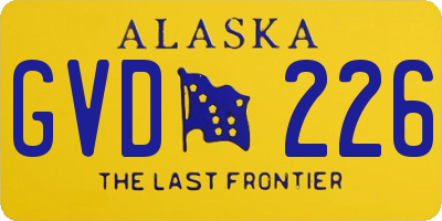 AK license plate GVD226