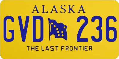 AK license plate GVD236