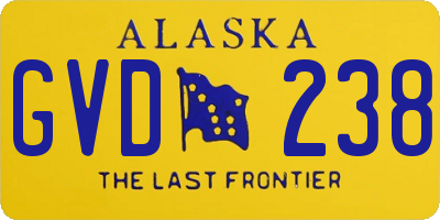 AK license plate GVD238