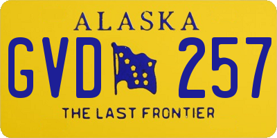 AK license plate GVD257