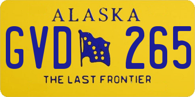 AK license plate GVD265