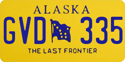 AK license plate GVD335