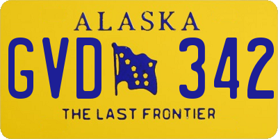 AK license plate GVD342