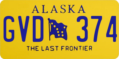 AK license plate GVD374