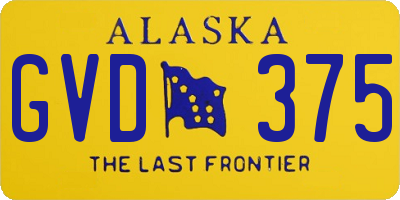 AK license plate GVD375