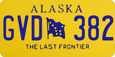 AK license plate GVD382