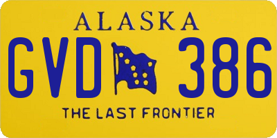 AK license plate GVD386