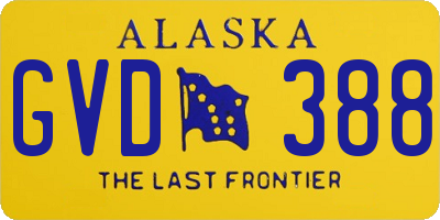 AK license plate GVD388
