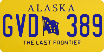 AK license plate GVD389