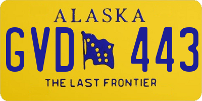 AK license plate GVD443