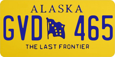 AK license plate GVD465