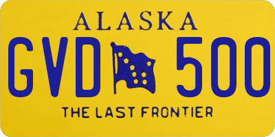 AK license plate GVD500