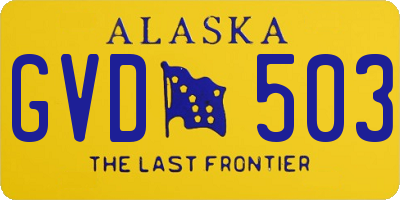 AK license plate GVD503