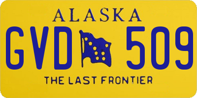 AK license plate GVD509