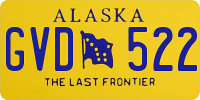 AK license plate GVD522