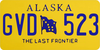 AK license plate GVD523