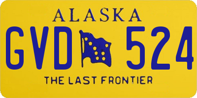 AK license plate GVD524