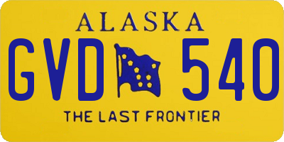 AK license plate GVD540