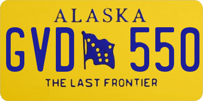 AK license plate GVD550