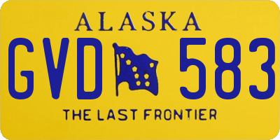 AK license plate GVD583