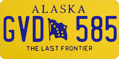 AK license plate GVD585