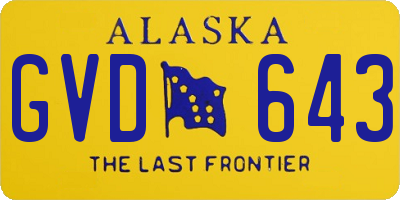 AK license plate GVD643