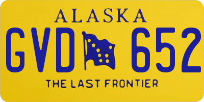 AK license plate GVD652