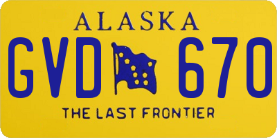 AK license plate GVD670