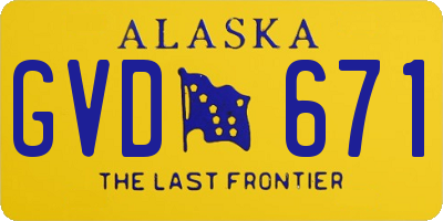AK license plate GVD671