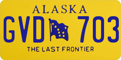 AK license plate GVD703