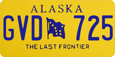 AK license plate GVD725