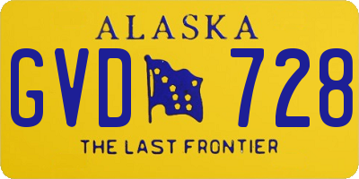 AK license plate GVD728