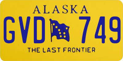 AK license plate GVD749