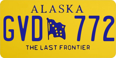 AK license plate GVD772