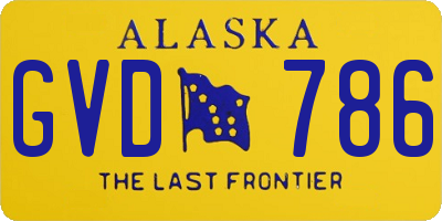 AK license plate GVD786