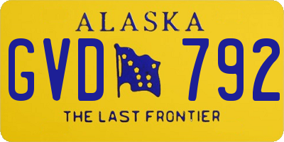 AK license plate GVD792