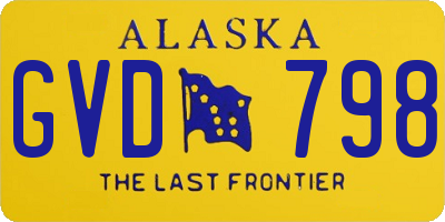 AK license plate GVD798