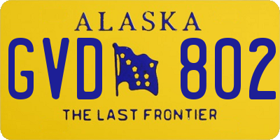 AK license plate GVD802