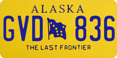 AK license plate GVD836