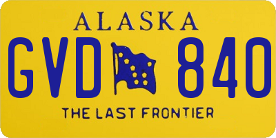 AK license plate GVD840