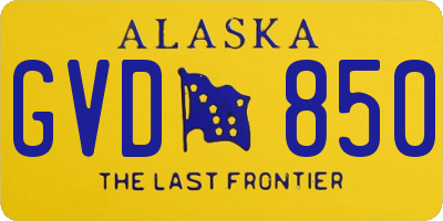 AK license plate GVD850
